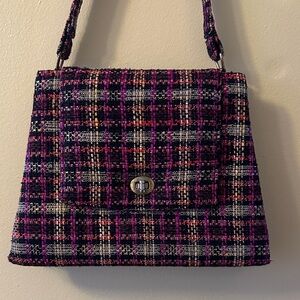 Vintage Plaid Tweed hand Bag